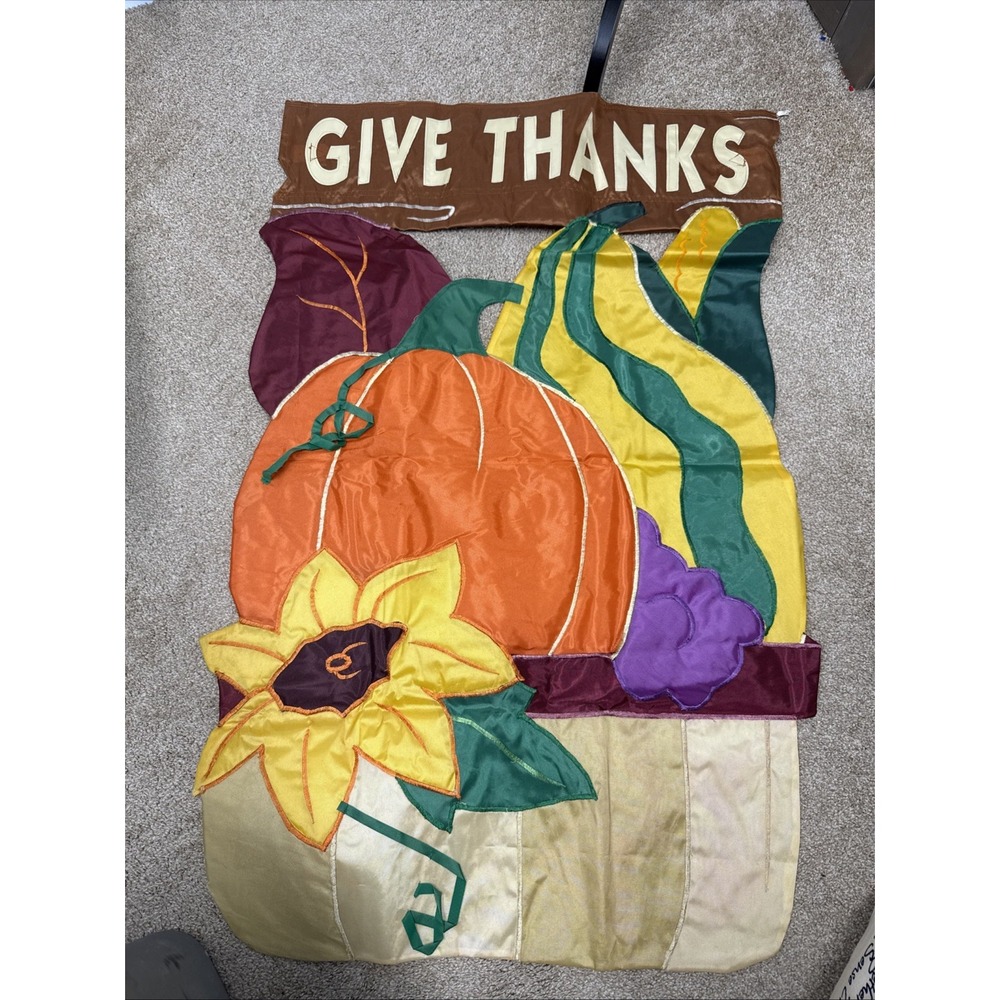 Vintage Fall Holiday Pumpkin Outdoor/Indoor Flag Large Banner Harvest